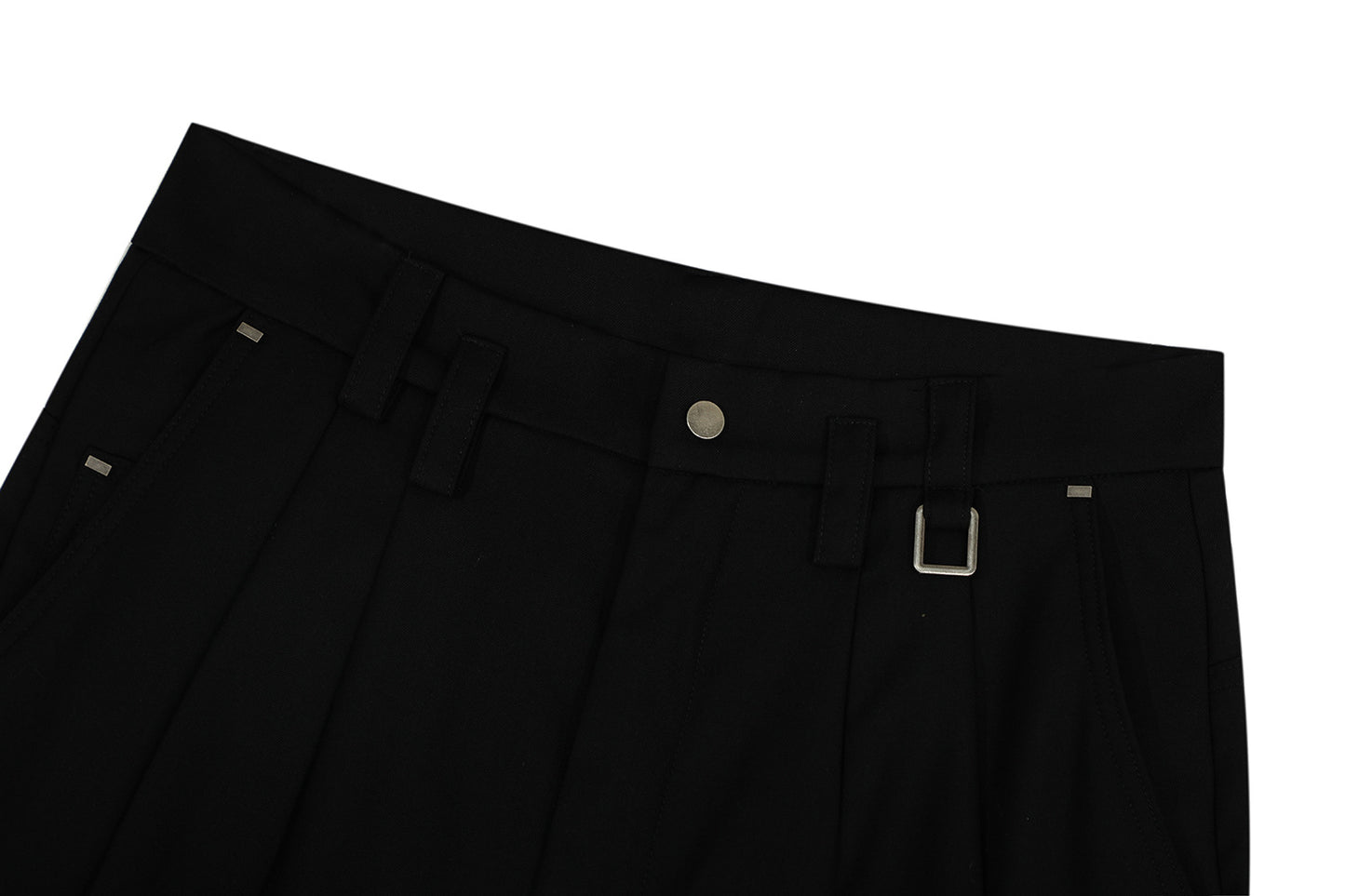 Metal Buckle Pleats Wide Leg Pants WN25953