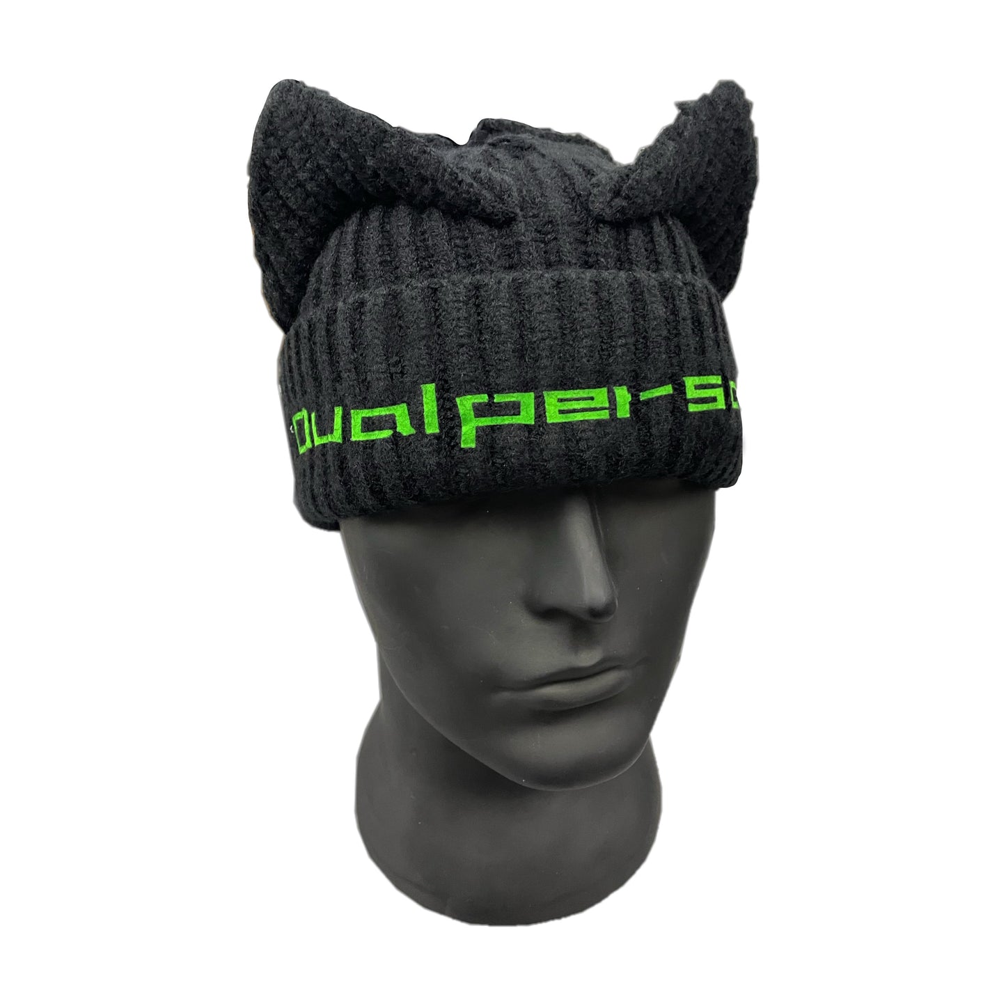 Print Cat Ear Knit Hat WN15751