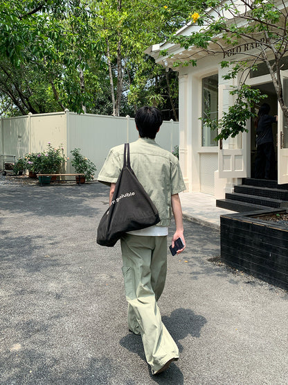 Utility Pocket Short Sleeve Jacket & Cargo Wide Leg Pants Setup WN24991