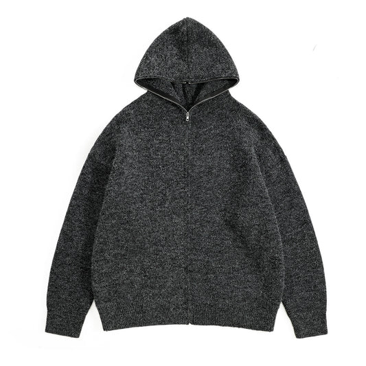 Fleece Linning Knit Zipper Hoodie WN12654