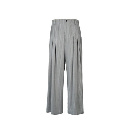 Pleats Stripe Wide Leg Trousers WN23622