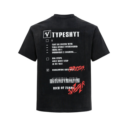 Applique Ink Print Short Sleeve T-Shirt WN20983