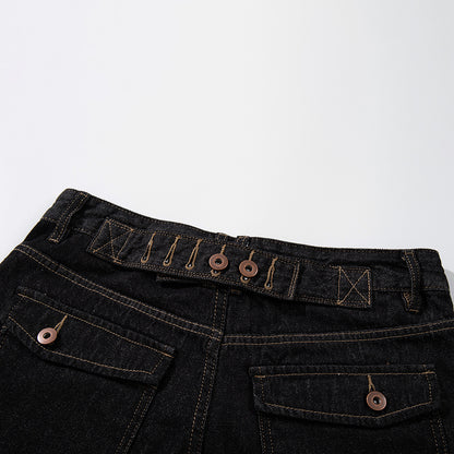Wide Cargo Denim Half Jeans WN25807