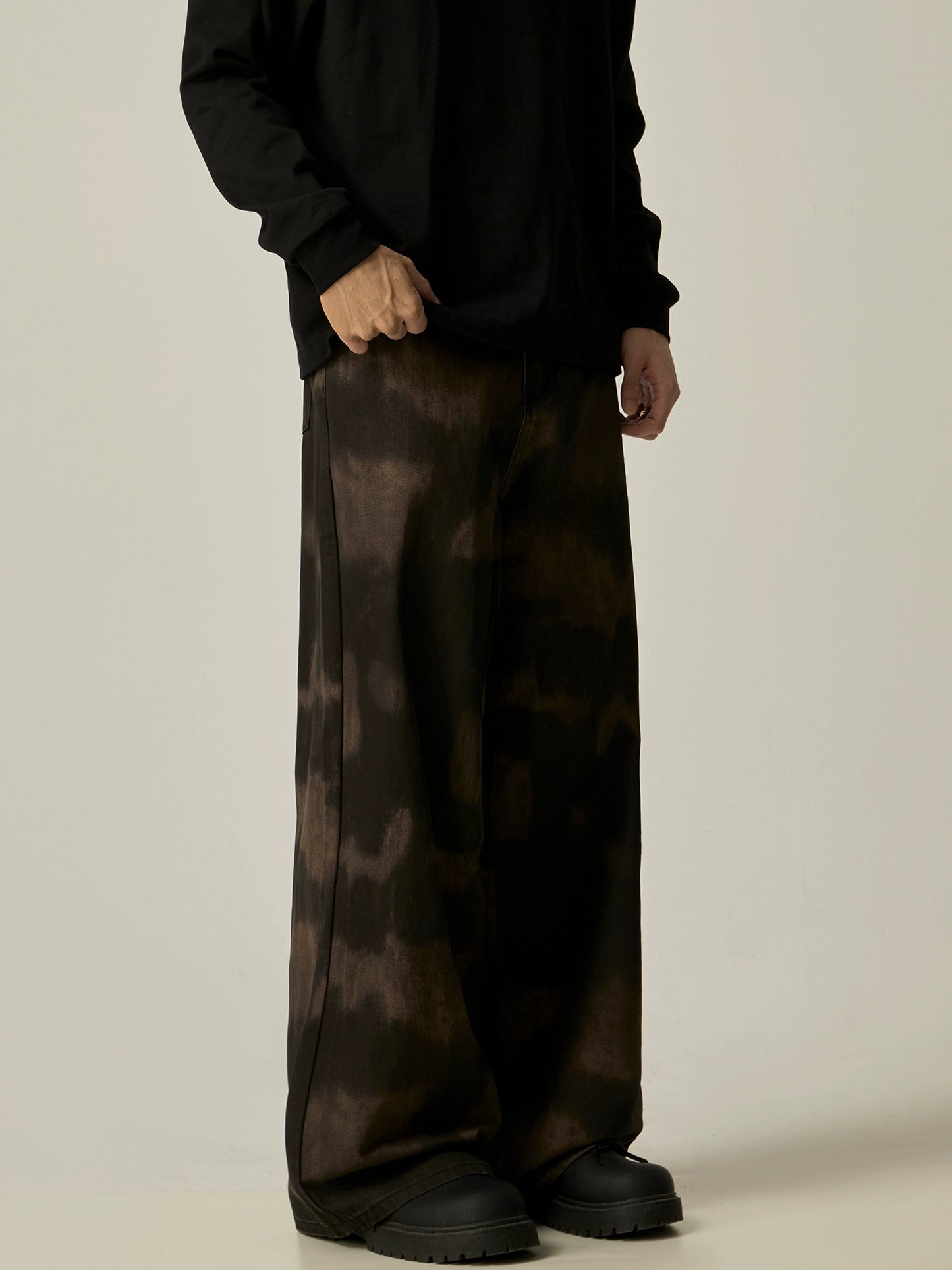 Washed Tie Dye Wide Leg Pants WN8977