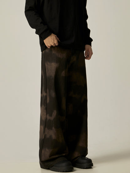 Washed Tie Dye Wide Leg Pants WN8977