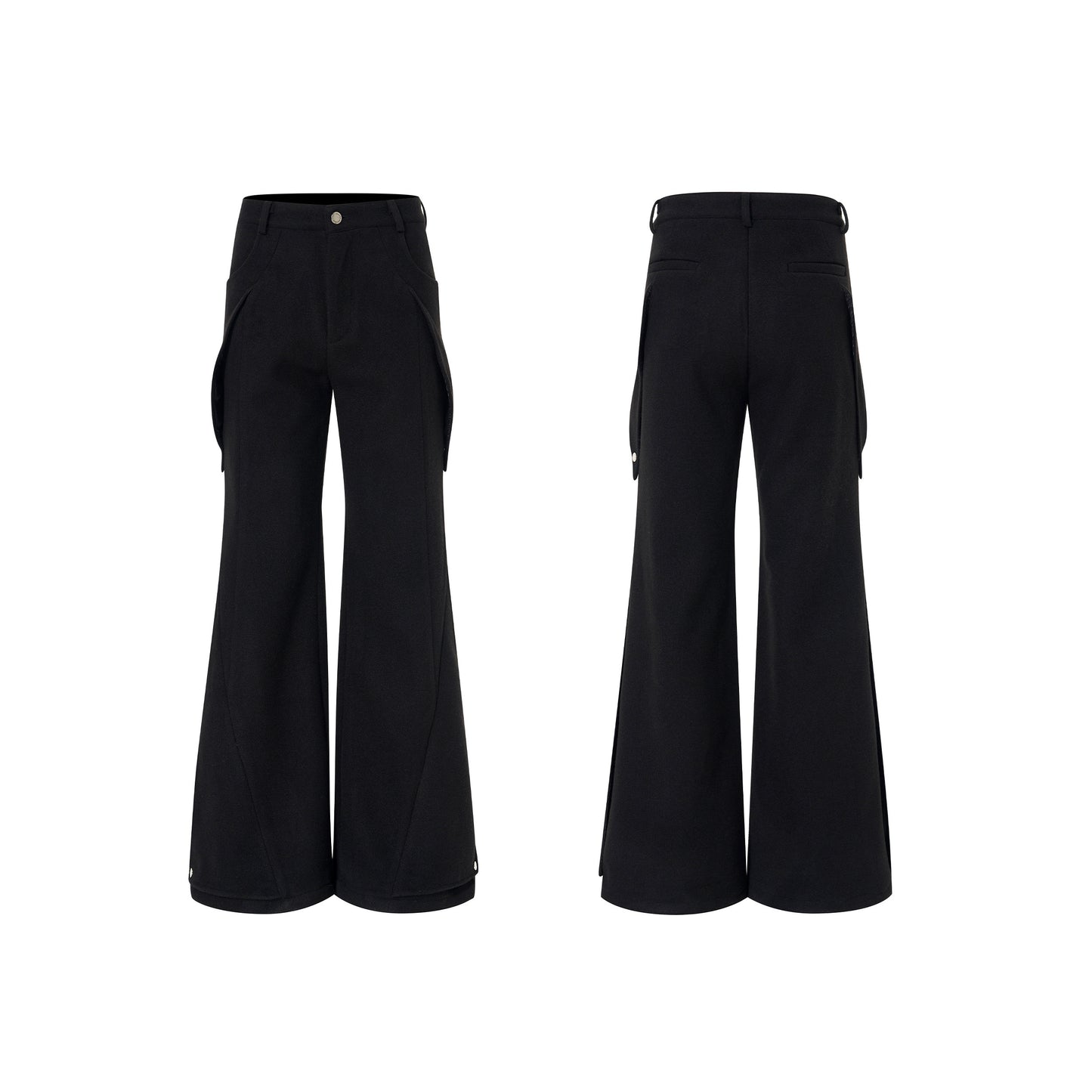 Deconstruct Lapel Tweed Short Jacket & Tweed Flare Trousers Setup WN22684