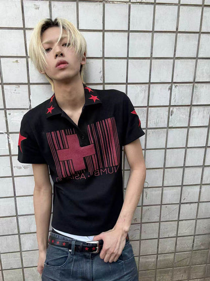 Star Cross Graphic Print Short Sleeve Shirt WN27232