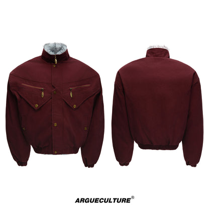 Vintage Suede Fake Fur Wide Jacket  WN22666