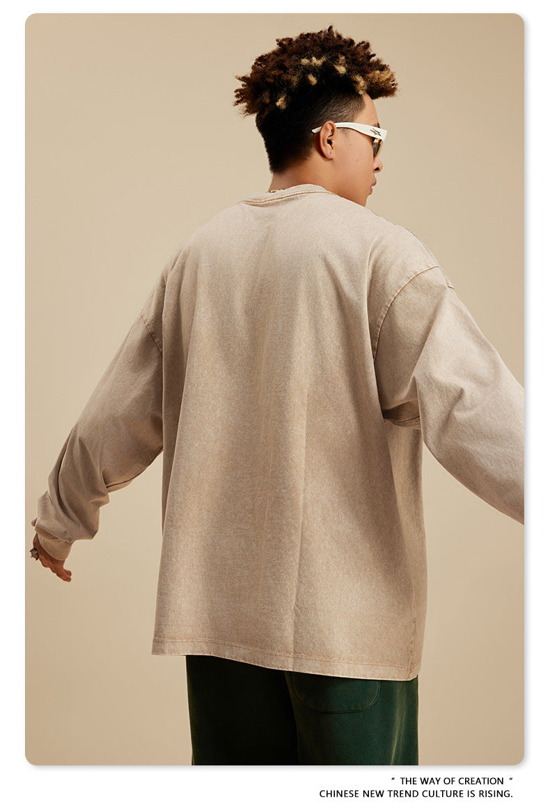 Oversize Washed Long-sleeve t-shirt WN6053