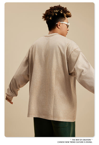 Oversize Washed Long-sleeve t-shirt WN6053