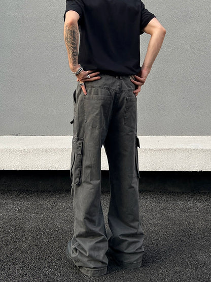 Rivet Multi Pocket Flare Cargo Pants WN21449