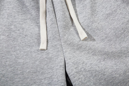 Sporty Curved Pleats Wide Leg Sweatpants WN25695