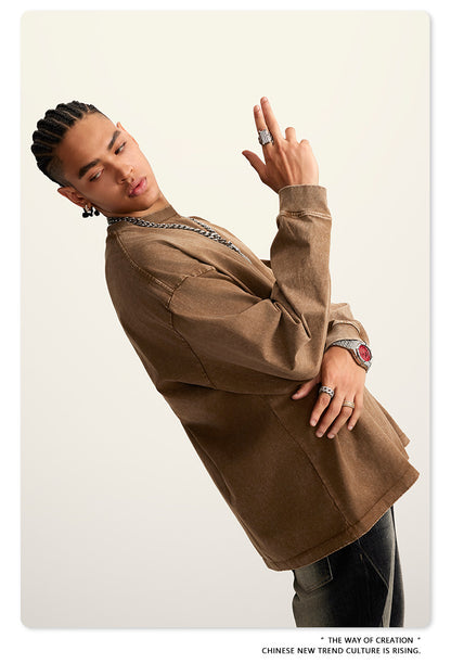 Oversize Washed Long-sleeve t-shirt WN6053