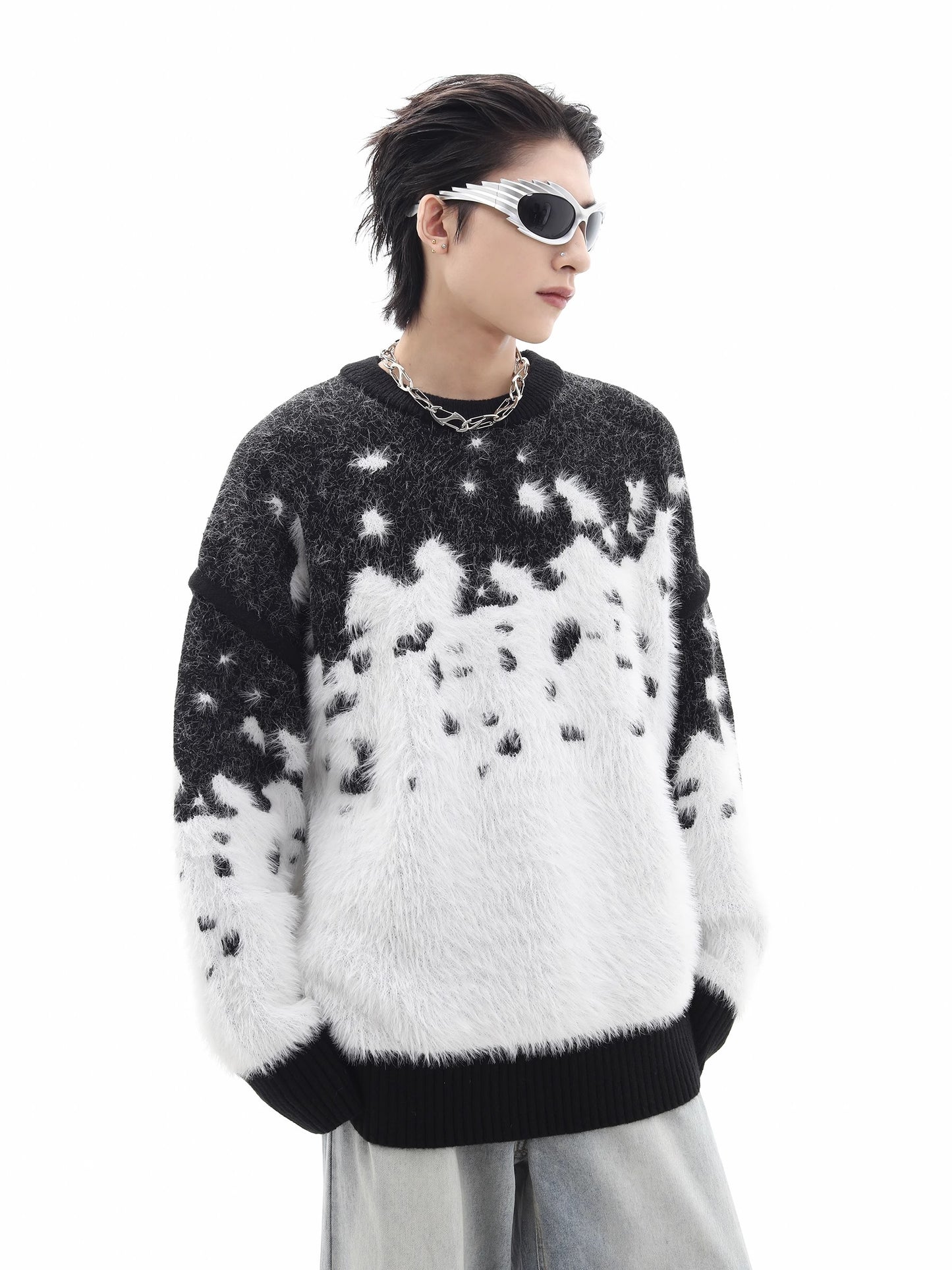 Gradient Shaggy Thick Knit Sweater WN10313