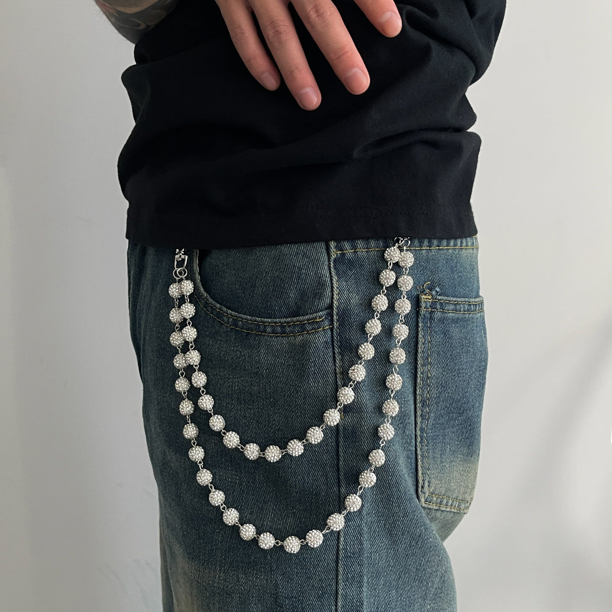 Rhinestone Ball Pants Chain WN21080
