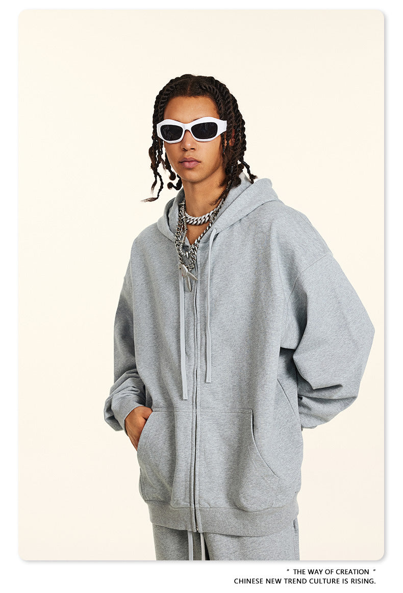 Oversize Heavyweight Pullover Hoodie & Zipper Hoodie & Sweatshirt & Pants Setup WN9930