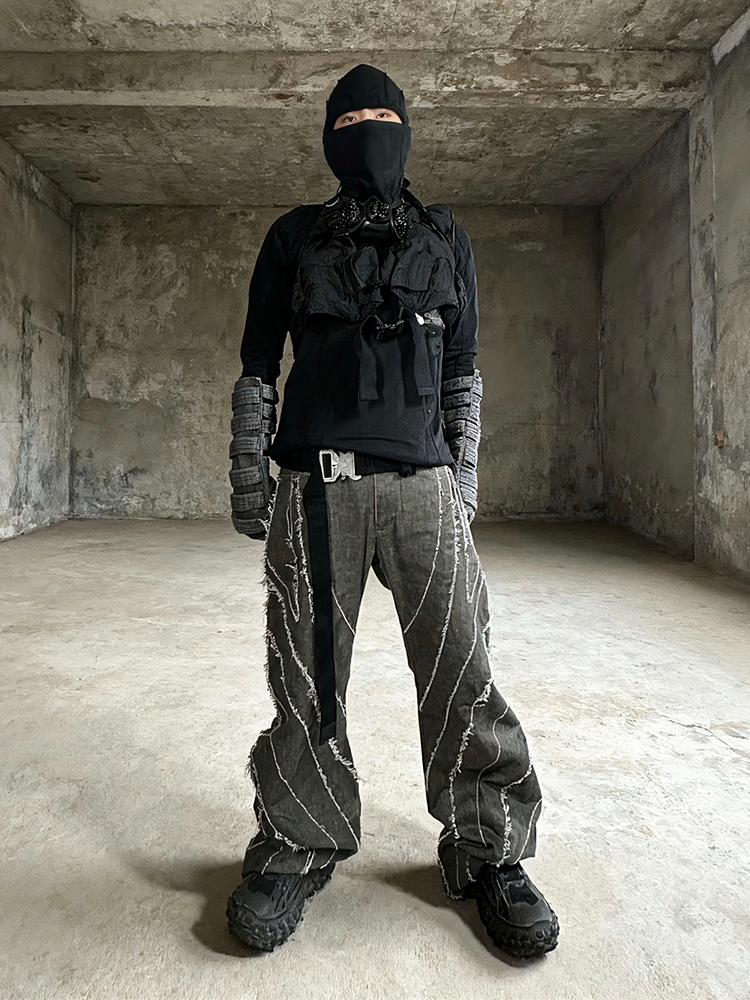 Deconstructed Color Block Flare Pants WN21998