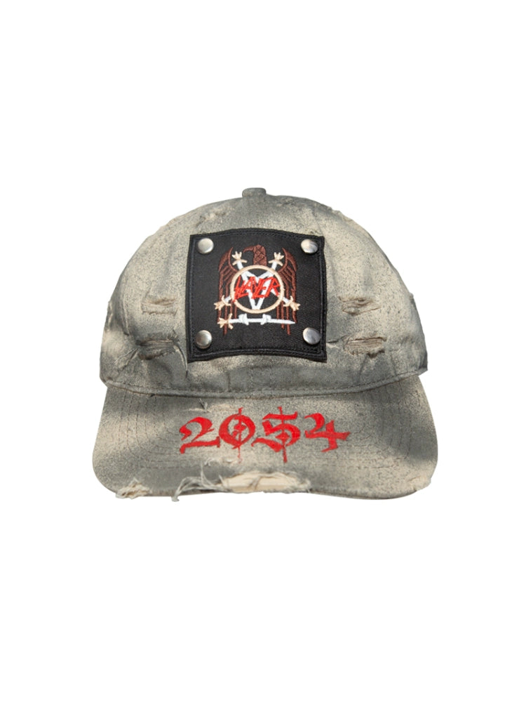 Tie-Dye Patchwork Rivet Curved-Brim Cap WN21082