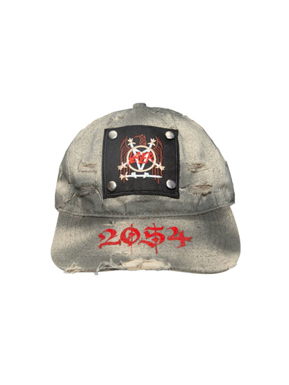 Tie-Dye Patchwork Rivet Curved-Brim Cap WN21082