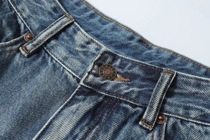 Washed Damage Denim Half Jeans WN26149