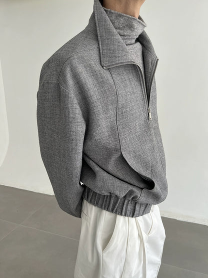 Two-Way Zipper Oversize Minimalist Jacket WN21489