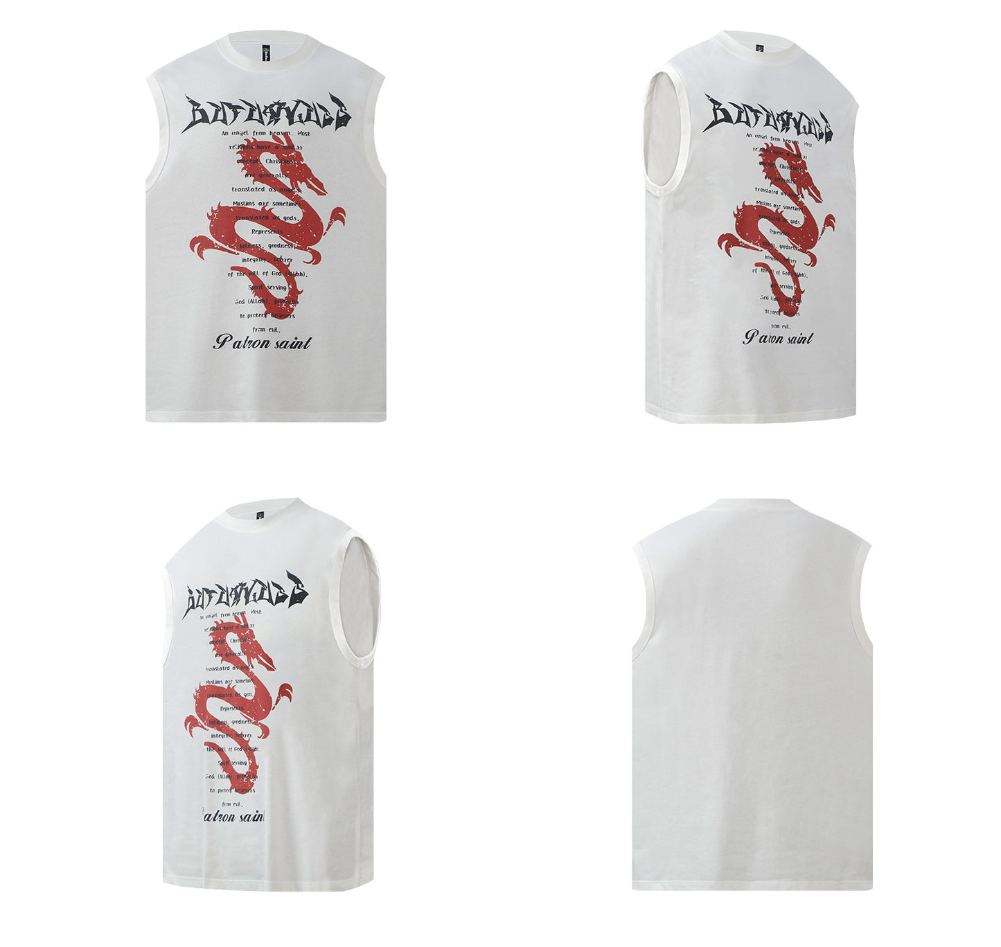 Art Letter Print Sleeveless T-Shirt WN26247