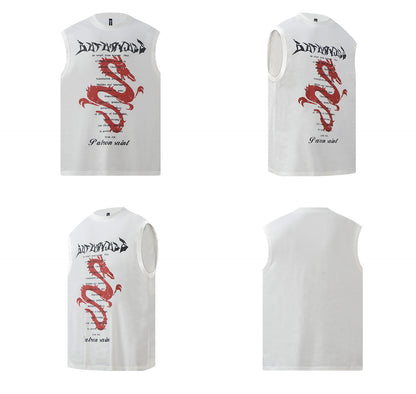 Art Letter Print Sleeveless T-Shirt WN26247