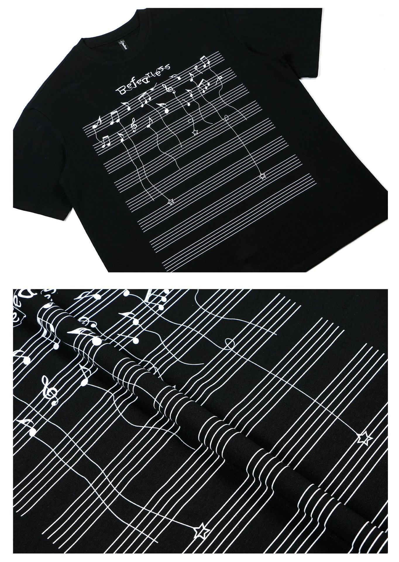 Music Note Graphic Short Sleeve T-Shirt WN26240
