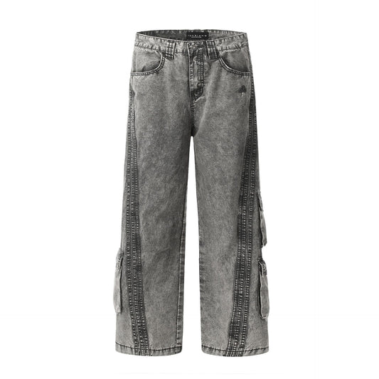 Washed Heavy-Duty Denim Jeans WN12954