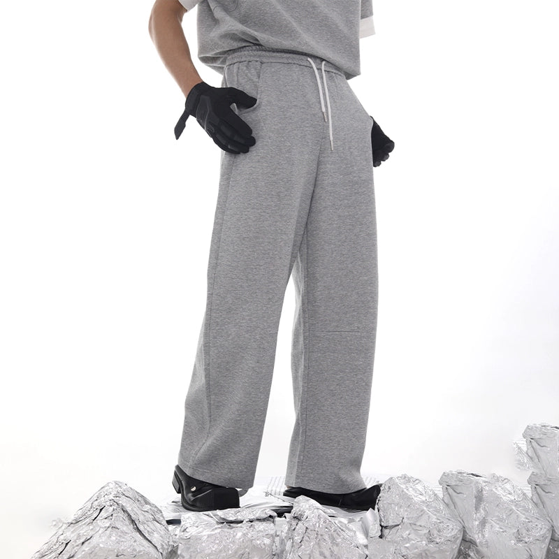 Half Zipper Stand Neck Shoulder-Pad Short Sleeve T-Shirt & Sweatpants Setup WN18620