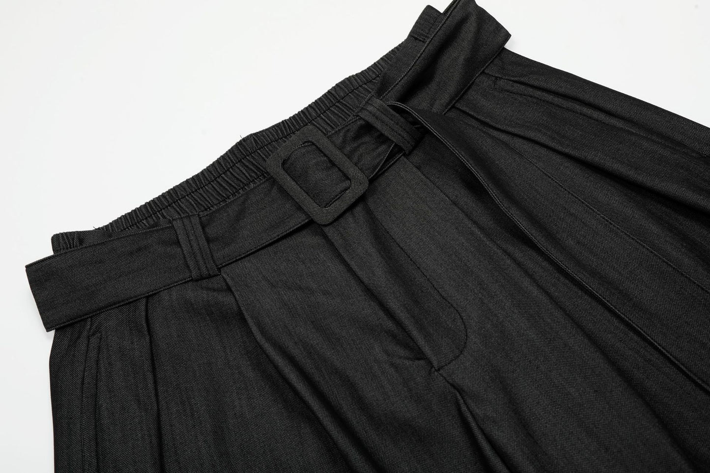 Curved Draped Design Wide Leg Trousers WN16526