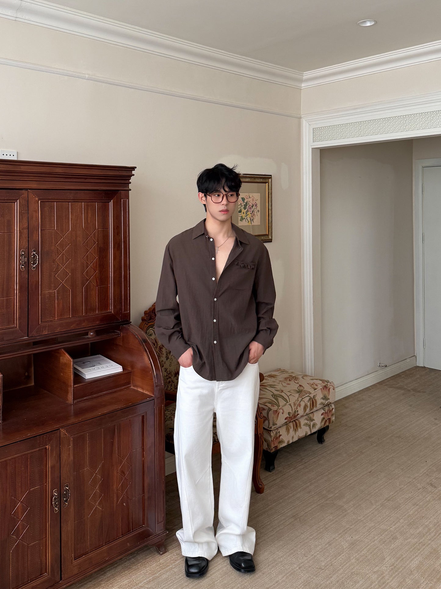 Wrinkle Pocket Long Sleeve Shirt WN24929