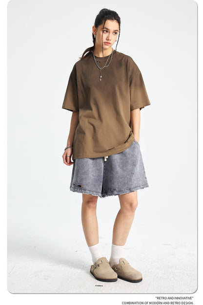 Spray Dye Damage Washed Short Sleeve T-Shirt WN16274