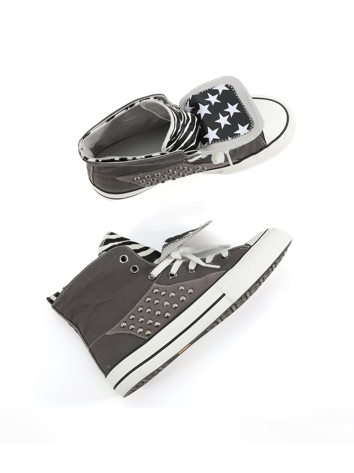 Zebra Star Studs Detail Sneakers WN27234