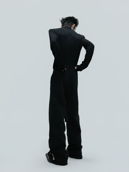 High-Neck Metal Logo Long Sleeve T-Shirt WN21739