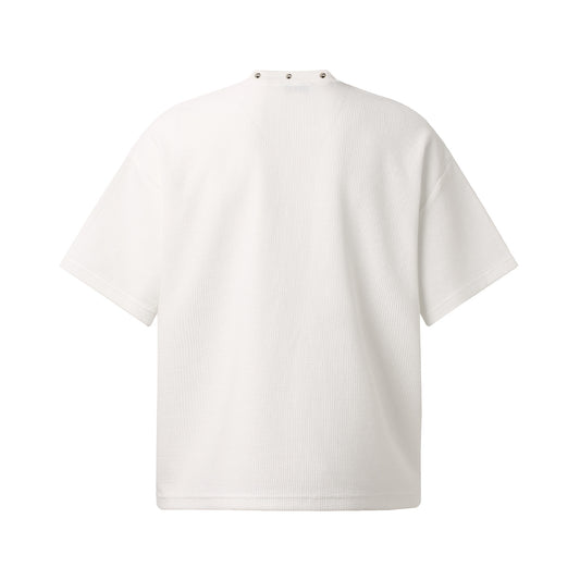 Graphic Print Rib Knit Short Sleeve T-Shirt WN25958