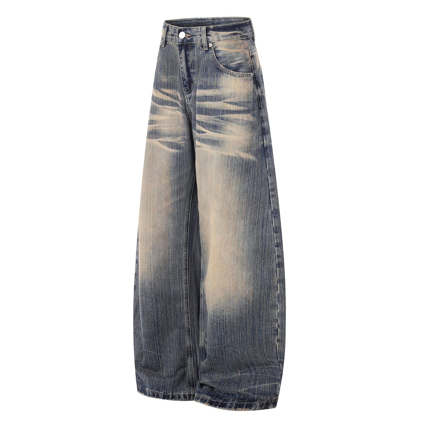 Washed Whisker Wide Leg Denim Jeans WN26132