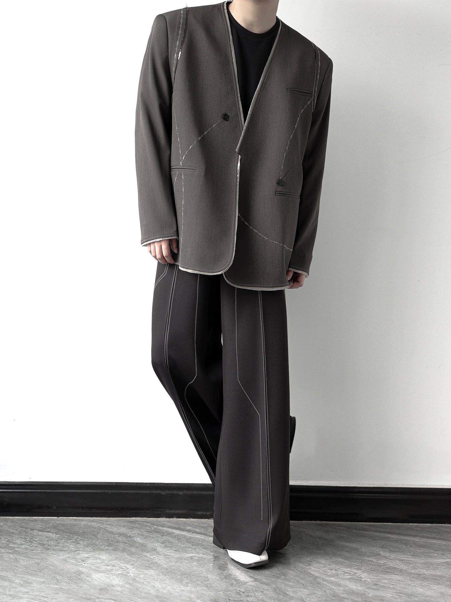 Collarless Tailored Jacket WN11766