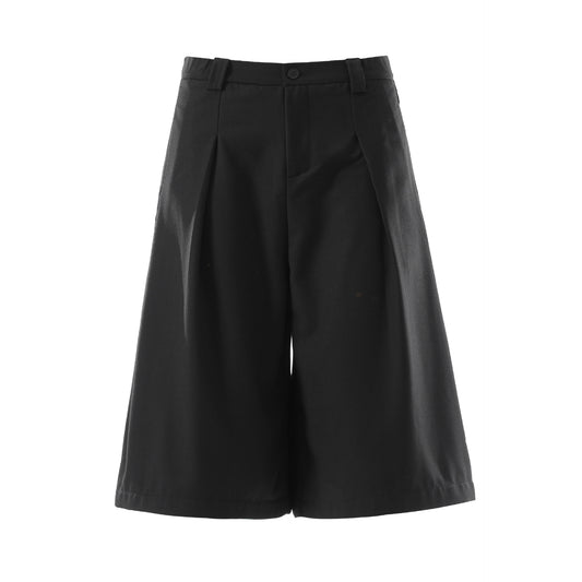 Drape Pleats Cropped Half Pants WN25777