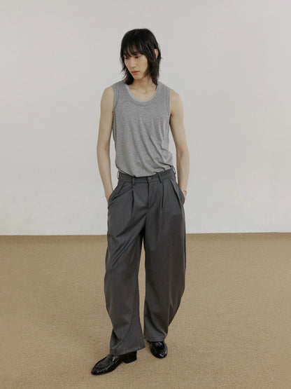 Pleated Curved Leg Trousers WN21548