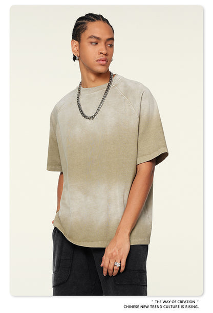 Washed Gradient Raglan Sleeve T-Shirt WN6065