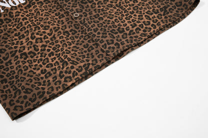 Leopard Heart Patch Short Sleeve Shirt WN25556