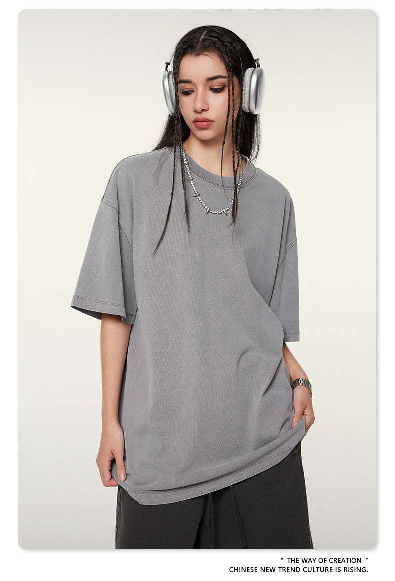 Washed Oversize Short-sleeve T-shirt WN6457