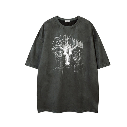 Washed Graphic Art Print Short Sleeve T-Shirt WN25797