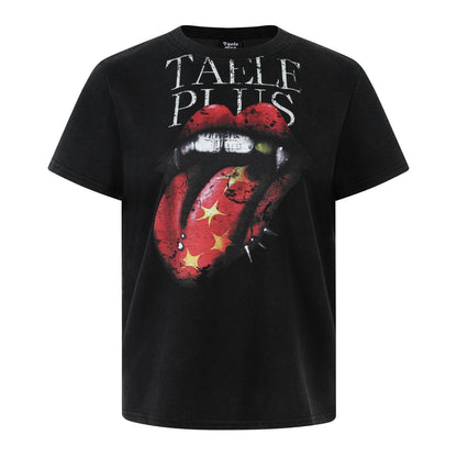 Lip Graphic Print Short Sleeve T-Shirt WN25732
