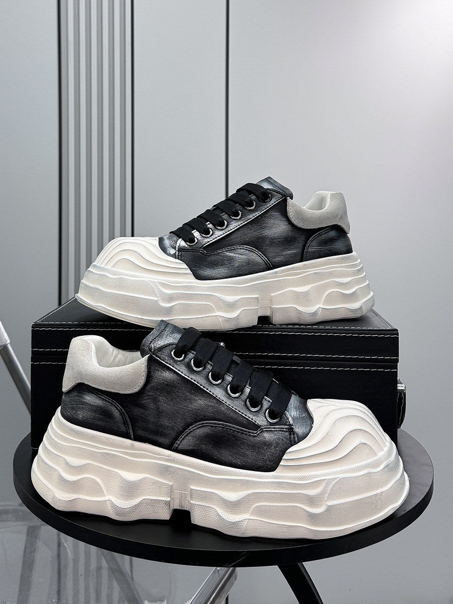 Washed Platform Chunky Sole Sneakers WN24604