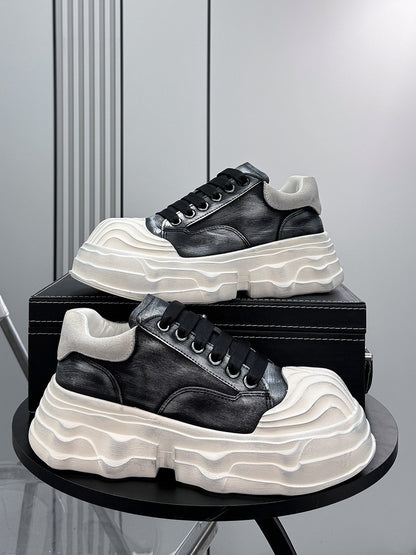 Washed Platform Chunky Sole Sneakers WN24604