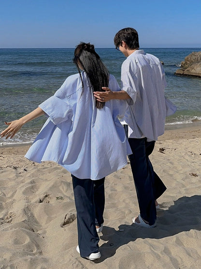 Striped Oversize Short Sleeve Shirt WN20254