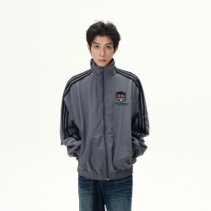 Three-Stripe Oversize Zipper Jacket WN9500