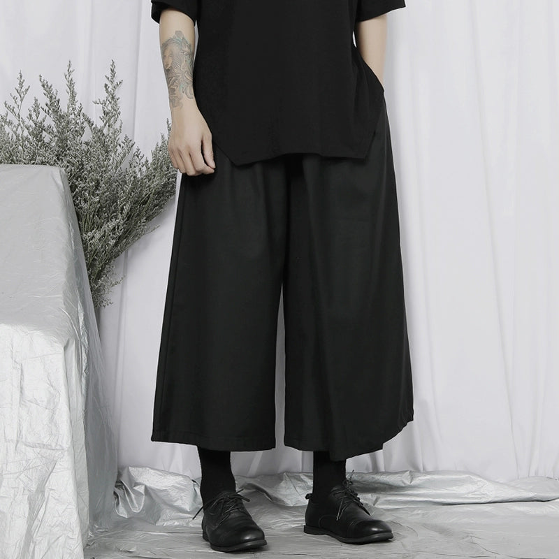 Asymmetrical Design Wide Leg Cropped Trousers WN20183